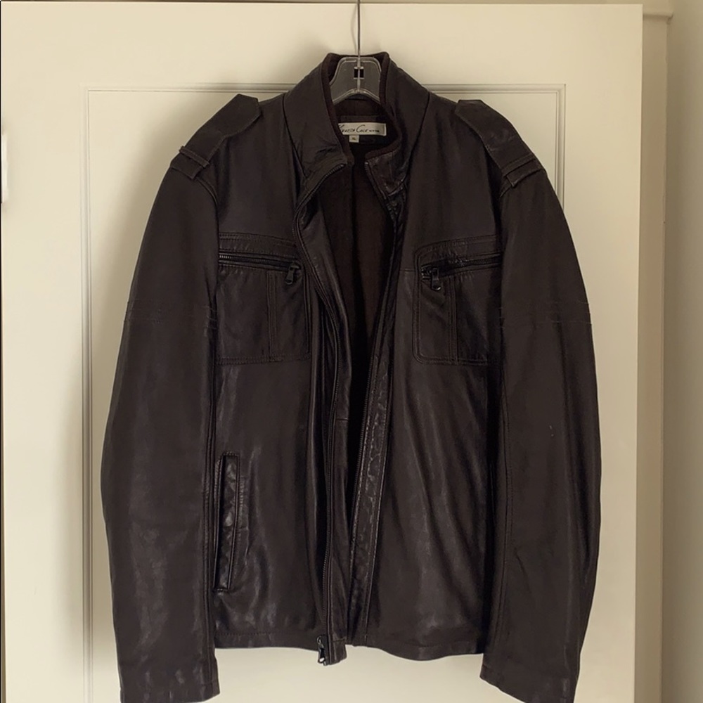 Kenneth Cole Brown Leather Jacket (Men’s XL)